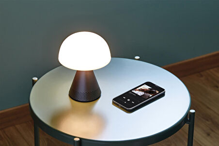 Lexon Mina L Led Lamba ve  Bluetooth Hoparlör Metalik Gri