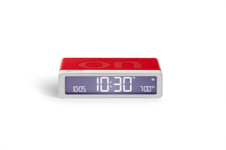 Lexon x Pantone Flip Klasik Şarj Edilebilir Alarm Saat Kırmızı