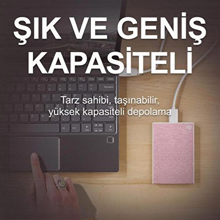 Seagate One Touch 2TB, 4 ay Adobe CC Photo Plan, 2 yıl Veri Kurtarma USB 3.0 Taşınabilir Disk Roze Altın (STKB2000405)