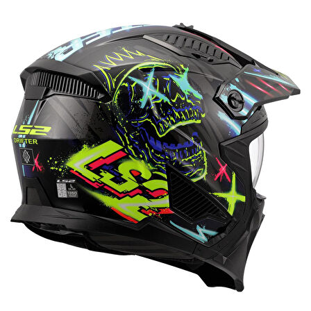 LS2 DRIFTER RAYZ SİYAH-MAVİ KASK