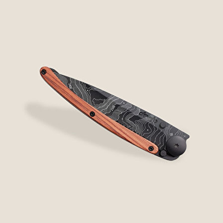 Deejo Serrated 37g, Coral Wood / Topography Çakı