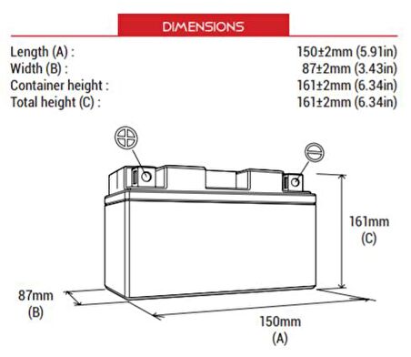 BS BATTERY BTX16-BS Motosiklet Aküsü