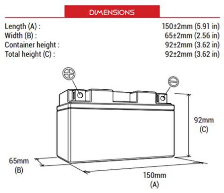 BS BATTERY BT7B-4 (SLA) Motosiklet Aküsü SLA Tipi