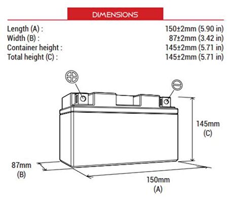 BS BATTERY BTX14-SLA Motosiklet Aküsü SLA Tipi