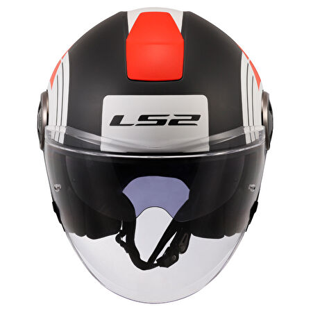 Ls2 Classy Dısko Mat Siyah-Kırmızı-Beyaz Kask Xl