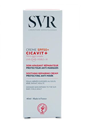 Svr Cicavit+ 50+ Faktör Hasarlı-Tahriş Olmuş Ciltler İçin Leke Karşıtı Yüz Güneş Koruyucu Krem 40 ml