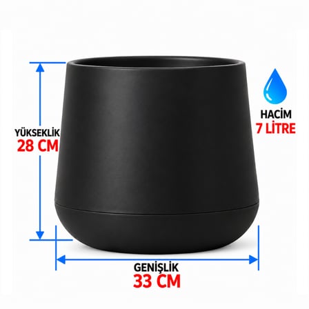 Omnipazar SO-ATL04 Atlas Dekoratif Plastik Modern Saksı 7 LT No: 4  