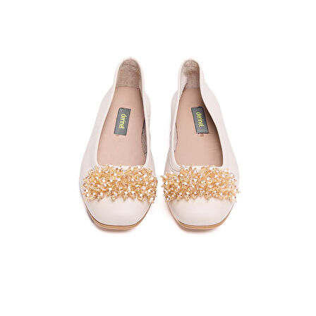 Hakiki Deri Taşlı Kadın Babet