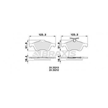 ARKA FREN BALATASI LAGUNA II III VECTRA C C MAX FOCUS II 04 -- FOCUS II C MAX 03 07 CONNECT 1.8TDCI 02 -- VOLVO S40 JAGUAR XF - XJ - XK MAZDA 3 MAZDA 5 P508 C5 III - BRAXIS AA0025