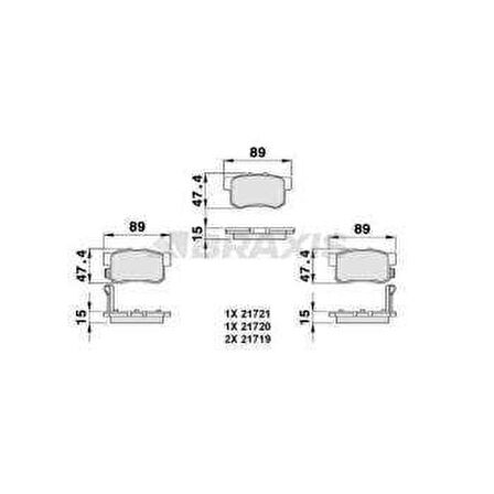 ARKA FREN BALATASI ACCORD 90-98 LEGEND 97-91 PRELUDE 90-96 - BRAXIS AB0076