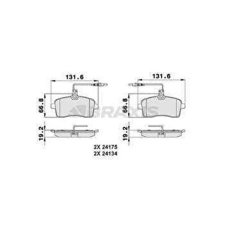 ON FREN BALATASI P407 1.6HDI 110 FAP.1.8 2.0 2.0 HDI 135 FAP 04-FISLI - BRAXIS AB0089