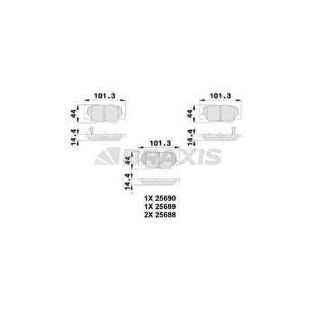 ARKA FREN BALATASI ASX 12- OUTLANDER II 12- MAZDA 6 13- CITROEN C4 12- - BRAXIS AB0240