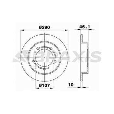 ON FREN DISK AYNASI DUZ VITARA 3 KAPI 1.6 90-98 290x5 - BRAXIS AE0118