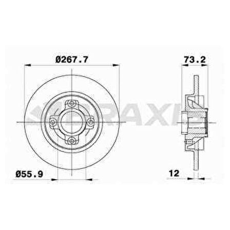 ARKA FREN DISK AYNASI RULMANLI PORYAL PARTNER TEPE BERLINGO III P308 P5008 P3008 08- C4 - BRAXIS AD0056