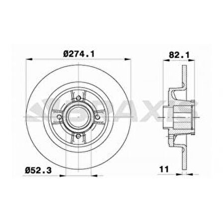 ARKA FREN DISK AYNASI RULMANLI DISKIMEGANE I GRANDTOUR SCENIC I GRANDE SCENIC II 1.4 - 1.6 - 1.8 - 1.9 - 2.0 - BRAXIS AD0087