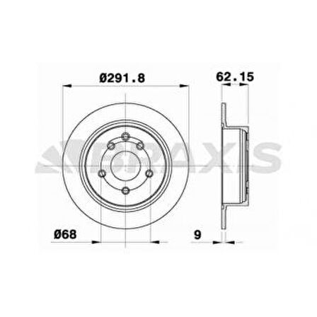 ARKA FREN DISK AYNASI DUZ NISSAN QASHQAI 07-12 JUKE 10-- 292X5 - BRAXIS AE0131