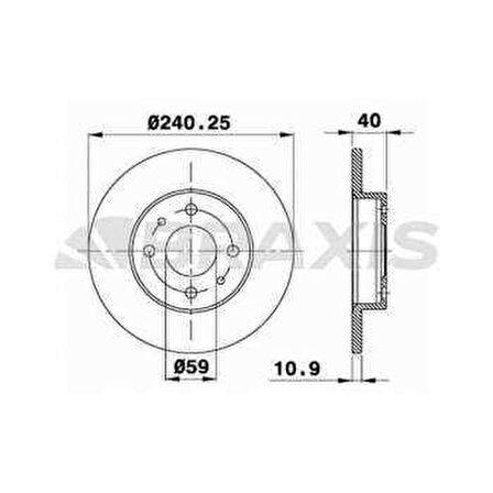 ON FREN DISK AYNASI TEMPRA TIPO PUNTO PANDA MAREA BRAVO FIAT 500 ALFA ROMEO 145 146 155 - BRAXIS AE0002