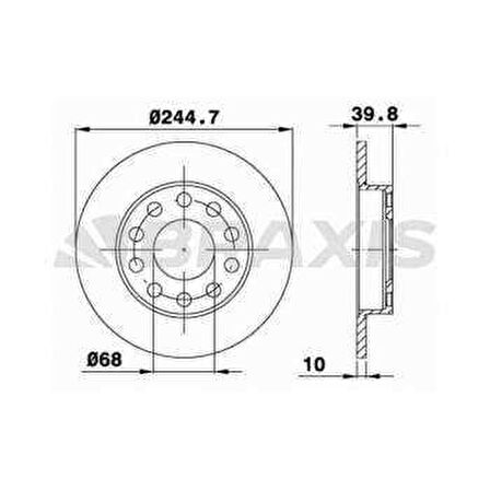 ARKA FREN DISK AYNASI A80 91-94 A4 00-04 A4 AVANT 01-04 A4 CABRIOLET SEAT EXEO 08- - BRAXIS AE0167