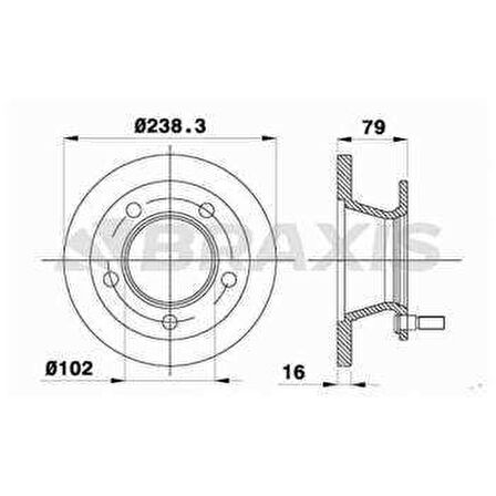 ON FREN DISK AYNASI MERCEDES MB 100 2.0D 2.4D MINIBUS W631 88-94 - BRAXIS AD1049