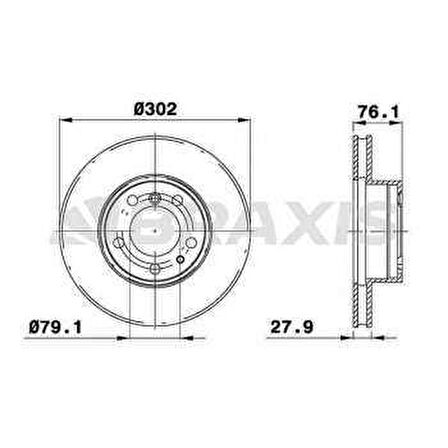 FREN DISKI BMW E34 E32 ON - BRAXIS AD1064
