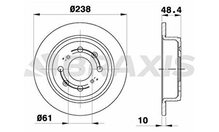 ARKA FREN DISK AYNASI DUZ HONDA ACCORD 86-89 CIVIC 88-95 CRX 90-94 PRELUDE 87-90 ROVER 200 90-00 (23