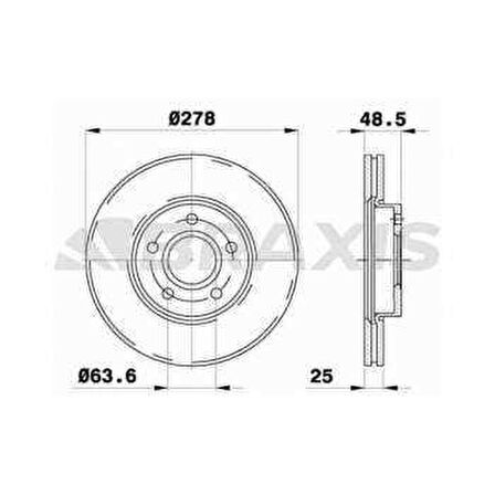 ON FREN DISK AYNASI FOCUS III 1.6ECO - 1.6TDCI FOCUS II 04 -- FOCUS II C MAX 03-07 C MAX 07 -- 1.6ECO - 1.6TDCI - 1.8 16V - 2.0TDCI OLCU 278 - 25 - BRAXIS AE0022