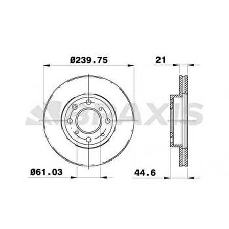 ON FREN DISKI AYNASI HAVALI HONDA CIVIC 1.4 1.5 1992-2000 240X4 - BRAXIS AE0190