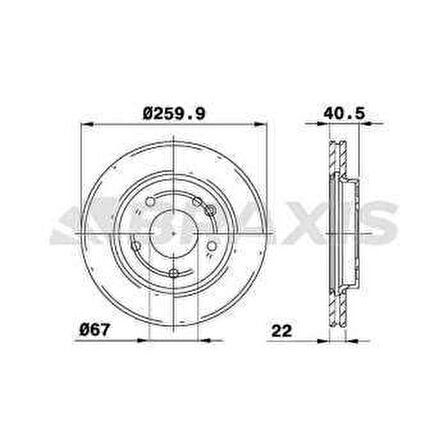 FREN DISKI ON HAVALANDIRMALI A-CLASS W168 97-04 - BRAXIS AE0088