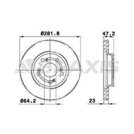 ON FREN DISKI AYNASI HAVALI CIVIC 2006 2012 CRV 2002 2006 CIVIC 1.6 2016 -- FC KASA 282X5 - BRAXIS AE0148