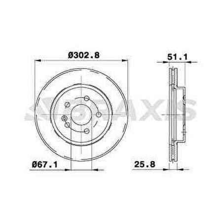 FREN DISKI ON ML-CLASS W163 98-05 - BRAXIS AE0399