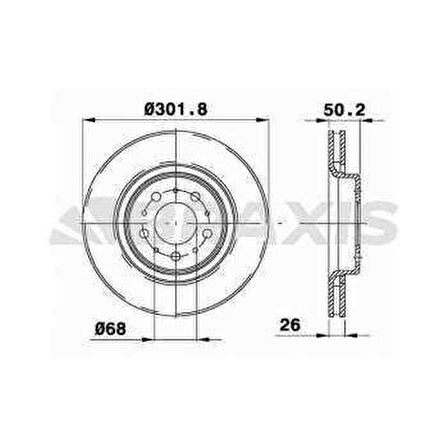 ON FREN DISK AYNASI HAVALI  S70 96- V70 C70 98- 850 91- - BRAXIS AE0400