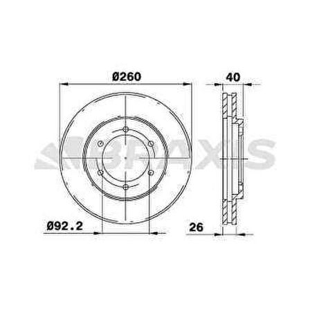 ON FREN DISK AYNASI NISSAN KING CAB NP300 2.4I - BRAXIS AE0656
