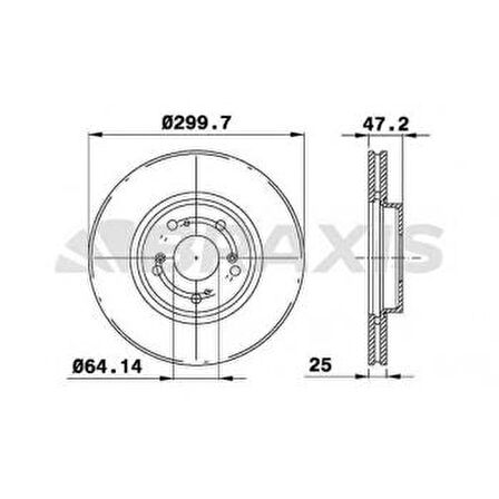 ON FREN DISK AYNASI HAVALI HONDA ACCORD VIII 202 CDTI 204 03-08 300X5 - BRAXIS AE0344