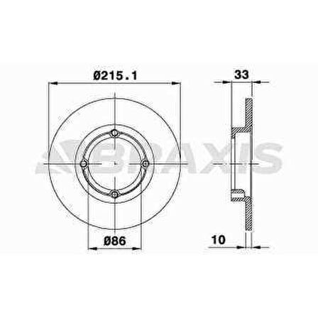 ON FREN DISK AYNASI DUZ MARUTI 90-00 CARRY 89-00 215X4 - BRAXIS AE0577