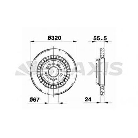 FREN DISKI ARKA AMG SPOR TIP. KOD 950-951 W221 05-13 C216 06-13 W222 13-17 R230 06-12 - BRAXIS AE0627