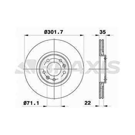 ARKA FREN DISK AYNASI HAVA SOGUTMALI C6 2.2 HDI - 2.7 HDI - 3.0 V6 - 3.0 HDI 05- - BRAXIS AE0680