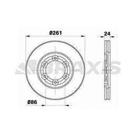 ON FREN DISK AYNASI HAVALI KIA BONGO K2500 TCI 2004- 261MM - BRAXIS AE0709