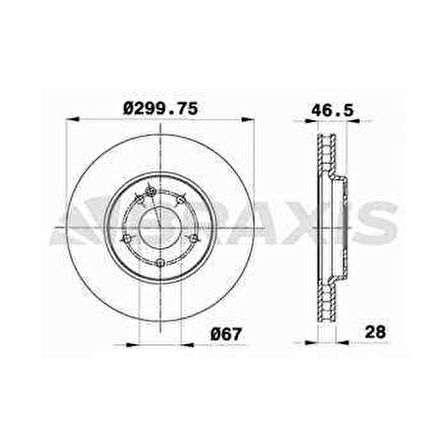 FREN DISKI ON W203 00-07 CL203 02-08 C209 02-09 W210 97-02 R170 00-04 - BRAXIS AE0712