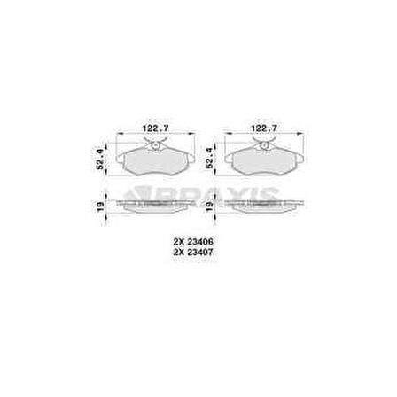 ON FREN BALATASI C2 C3 C3 PLURIEL 1.1 1.4I 1.6HDI 03- - BRAXIS AA0011