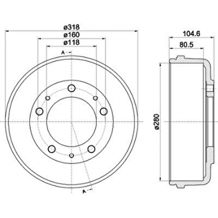 FREN KAMPANASI TRANSIT V184 TEK TEKER 280x104 - BRAXIS AD5020