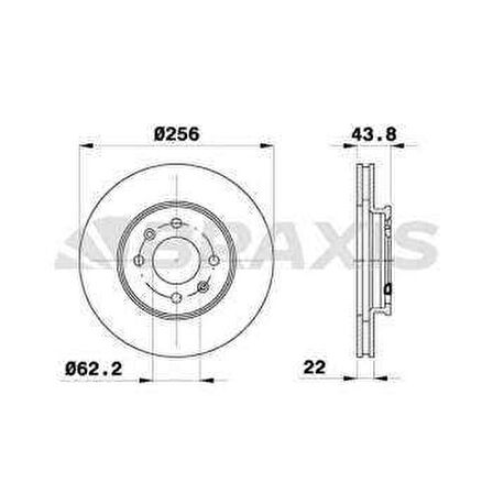 ON FREN DISK AYNASI HAVALI ACCENT BLUE 1.4 BENZINLI 1.6 CRDI 2011- KIA RIO 1.2 1.4 BENZINLI 1.4 DIZEL 2011- 256 MM - BRAXIS AE0772