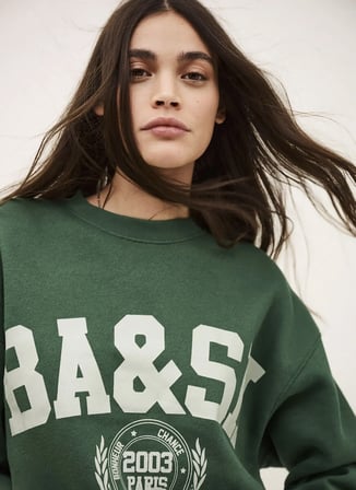 Yeşil Kadın Pamuklu Sweatshirt 1E26FENJ