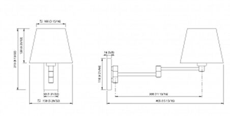 Quick Marine Lighting aplik. Model DOMINIQUE 15-30  B15D 12/24V DC Kromaj