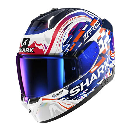 SHARK SKWAL i3 ZARCO GP DE FRANCE BEYAZ MOR MAVİ KAPALI KASK