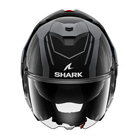 SHARK OXO RYDGER MAT SİYAH-GRİ-MAVİ ÇENE AÇILIR KASK