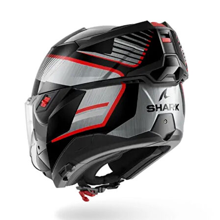 SHARK OXO SIKTER SİYAH GRİ KIRMIZI ÇENE AÇILIR KASK