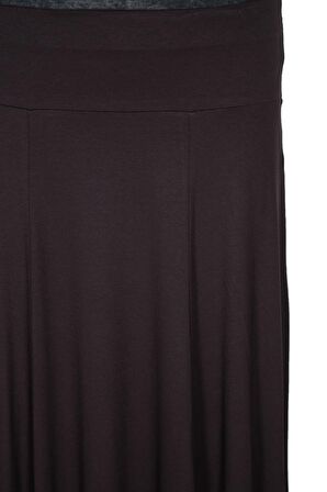 Barem Kadın Lamia Korsajlı Parçalı Kahverengi Etek