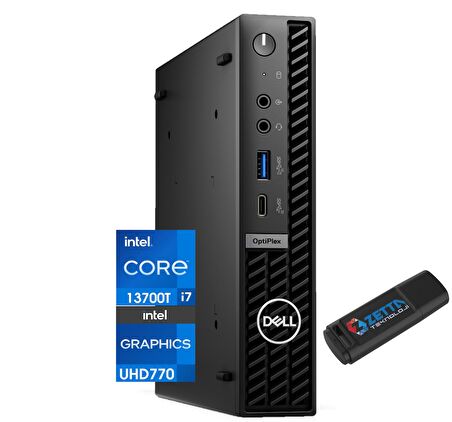 DELL Optiplex 7010MFF İntel Core i7 13700T 64GB 2TB SSD Freedos Mini MasaüstüBilgisayar NN008O7010MFFP12+ZettaUsbBellek