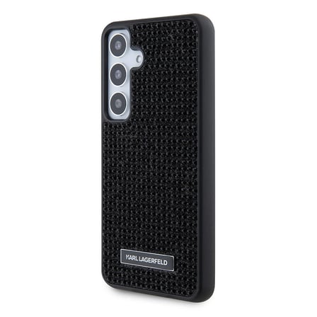 Samsung Galaxy S24 Kılıf Karl Lagerfeld Taşlı Metal Logo Orjinal Lisanslı Kapak