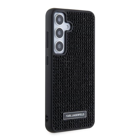 Samsung Galaxy S24 Kılıf Karl Lagerfeld Taşlı Metal Logo Orjinal Lisanslı Kapak